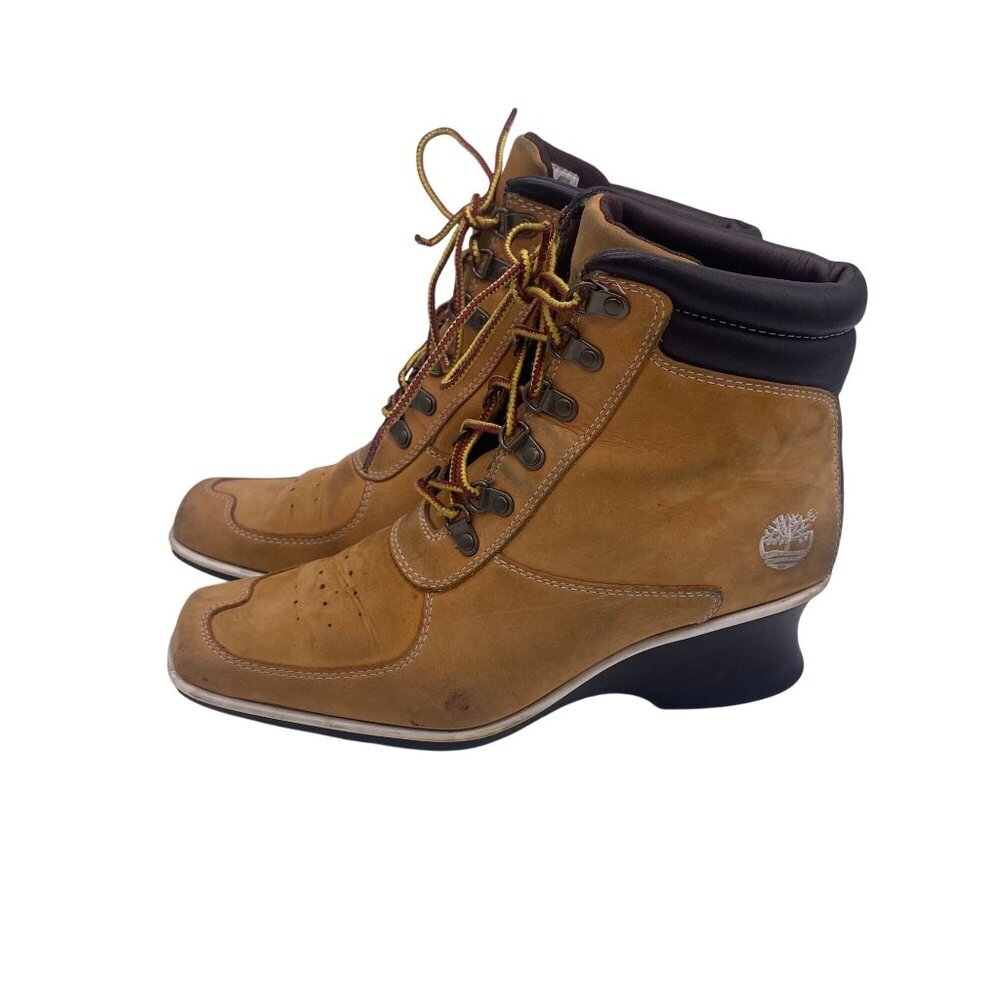 Timberland Premium Ankle Boots Genuine Leather Upper Lace-Up 19345 Size 7.5M